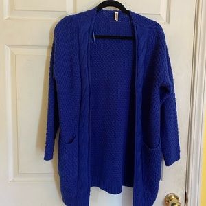 Bright blue sweater